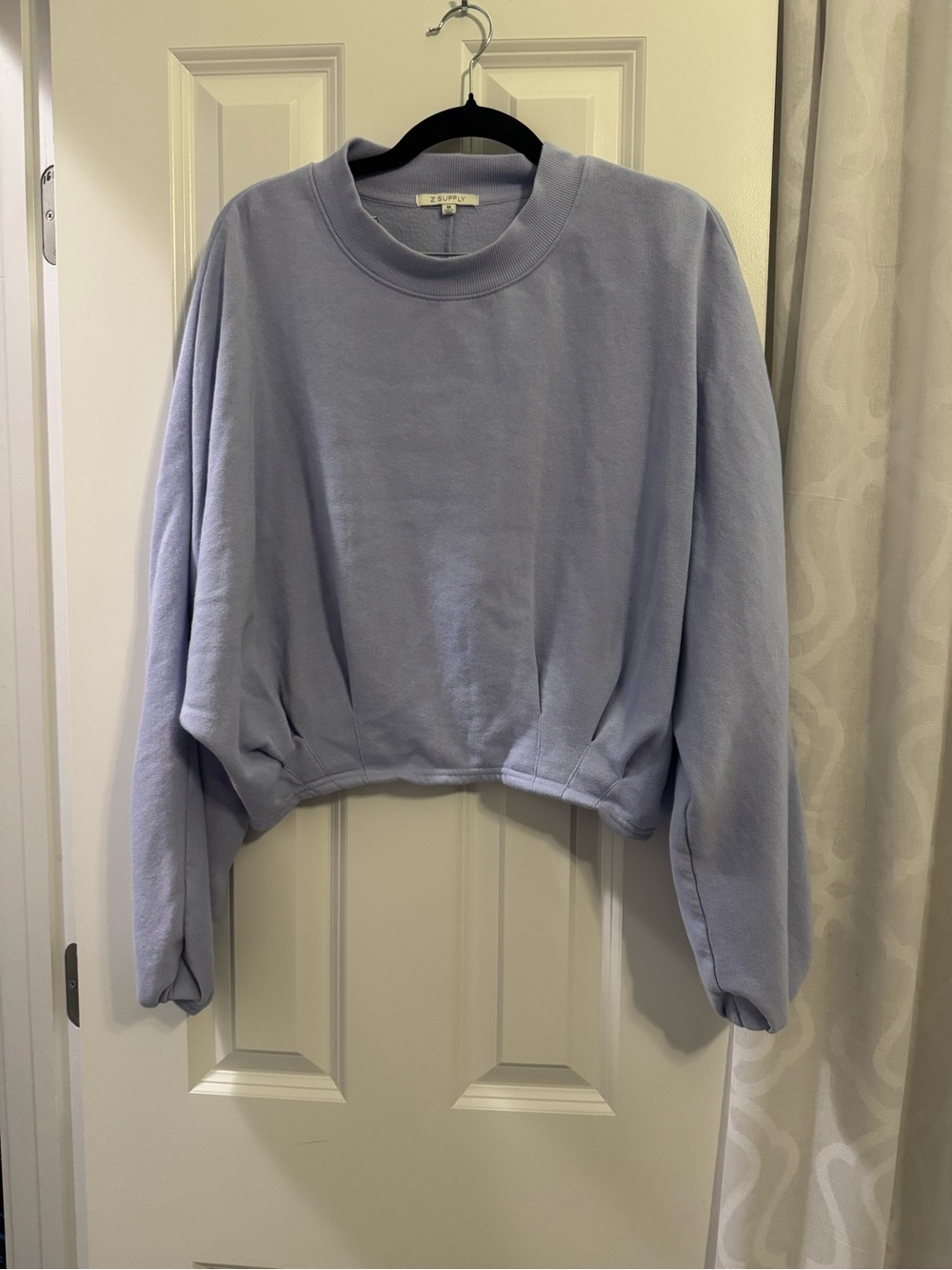 Z Supply Lavender Cropped Crew Sweatshirt